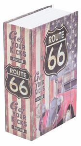 Seif secret tip carte cu cheie pentru blocare, Route 66, 24 x 15 cm