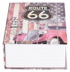 Seif secret tip carte cu cheie pentru blocare, Route 66, 24 x 15 cm