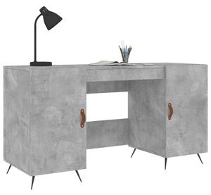 Birou, gri beton, 140x50x75 cm, lemn compozit