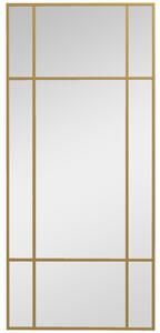 HOMCOM Oglindă de Perete Dreptunghiulară, Oglindă Tip Fereastră cu Cadru Metalic, Oglindă Decorativă Suspendată, 110x2x50 cm, Auriu | Aosom Romania