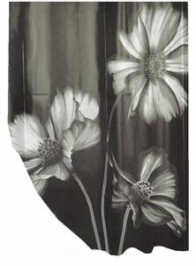 Perdea de dus Pufo Dark Flowers, 180 x 180 cm, negru