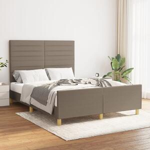 Cadru de pat cu tăblie, gri taupe, 140x200 cm, textil