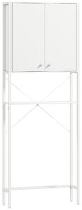 Mobilier HOMCOM pentru Baie Deasupra WC-ului cu Dulap și Raft Deschis, Mobilier Salvaspazio cu Picioare din Metal pentru Baie și Spălătorie, 64x20x180 cm, Alb | Aosom Romania