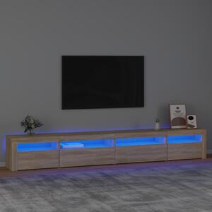 Comodă TV cu lumini LED, stejar sonoma, 270x35x40 cm