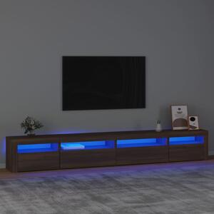 Comodă TV cu lumini LED, stejar maro, 270x35x40 cm