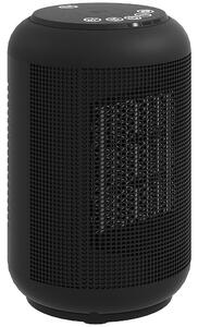 HOMCOM Încălzitor electric cu 3 moduri și temporizator 24h, 14x14x21.5 cm, Negru | Aosom Romania