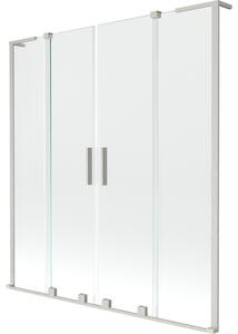 Mexen Velar L Duo paravan pentru cadă, cu 2 uși culisante, 150 x 150 cm, transparent, nichel periat - 896-150-003-02-97