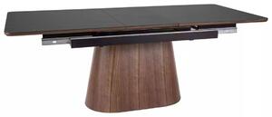 Masă extensibilă Monaco, negru/nuc (160-200 cm)