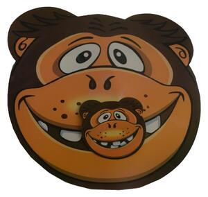 Set suport pahar si farfurie pentru servirea mesei, model pentru copii, Pufo Happy Monkey,6 bucati