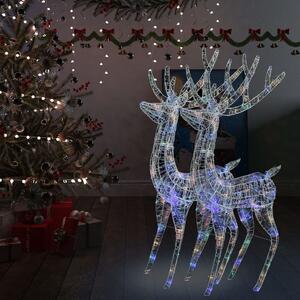 Ren de Crăciun 250 LED-uri, 2 buc. multicolor 180 cm acril XXL