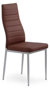 Scaun bucatarie K70, maro inchis/negru, metal/piele ecologica, 41x50x9