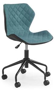Scaun de birou MATRIX, turcoaz/negru, piele ecologica, 48x53x78/88 cm
