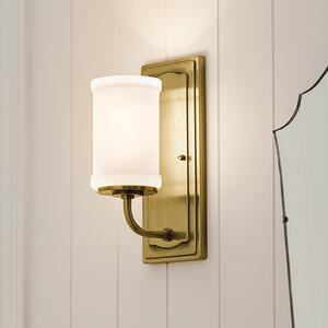 KICHLER Aplică de perete Vetivene, alamă, înălțime 31 cm, metal, IP44, G9-LED, Auriu / Alamă, Baie, Metal