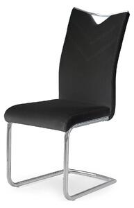 Scaun tapitat K224, negru/crom, piele ecologica/metal, 44X54X100 CM