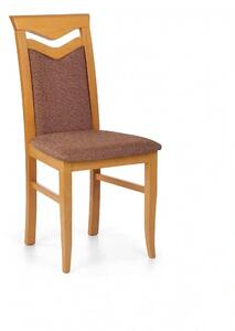 Scaun tapitat Citrone, maro/arin, stofa clasica/lemn de fag, 44X43X96