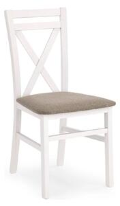 Scaun living Dariusz, bej/alb, stofa clasica/lemn, 45X43X90 CM