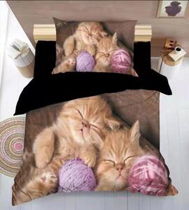 Lenjerie de pat din microfibra Culoare maro, 3D KATS BALL OF THREAD