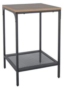 Masuta LEX S, stejar/negru, PAL laminat/metal, 40x40x60 cm
