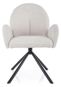 Scaun rotativ PLANET, bej/negru, stofa clasia/metal, 60x46x88 cm
