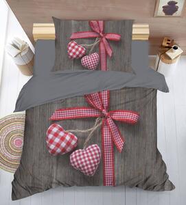 Lenjerie de pat din microfibra Culoare gri-maro, 3D TEXTIL HEARTS