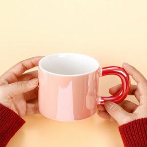 Cana ceramica Pufo Glossy pentru ceai, cafea, 250 ml, rosu