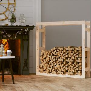 Rastel pentru lemne de foc, 100x25x100 cm, lemn masiv pin