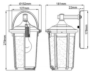 Quintiesse QN-FAIRFIELD-M-BK Lampă de exterior FAIRFIELD M 1xE27/60W/230V IP44 neagră