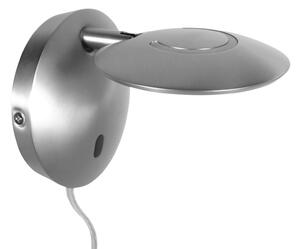 Steinhauer Aplică de perete cu LED Zenith 2, culoare oțel, CCT, metal, priză, reglabil, Metalic, Camera de zi / sufragerie, Metal, Modern, Perete rotund