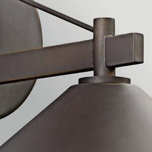 KICHLER Lampă de perete pentru exterior Ripley, bronz vechi, lățime 20 cm, metal, IP44, reglabil, Bronz / Alamă Veche, Aluminiu, Modern, Perete rotund