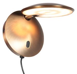 Steinhauer Aplică de perete cu LED Zenith 2, bronz, CCT, metal, priză, reglabil, Bronz / Alamă Veche, Camera de zi / sufragerie, Metal, Modern, Perete rotund