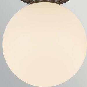 Elstead Plafonieră Otis, negru/opal, Ø 20 cm, sticlă, IP44, E27, reglabil, Negru, Baie, Sticlă, Vintage, glob