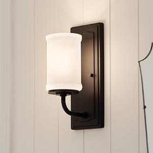 KICHLER Aplică de perete Vetivene, negru, înălțime 31 cm, metal, IP44, bec LED G9, Negru, Baie, Metal