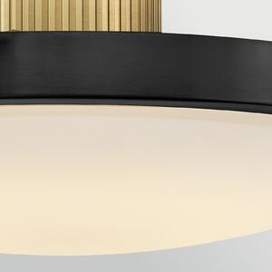 HINKLEY Plafonieră LED Kieran, negru, Ø 36 cm, metal/sticlă, CCT, reglabil, Negru, Camera de zi / sufragerie, Metal, Vintage