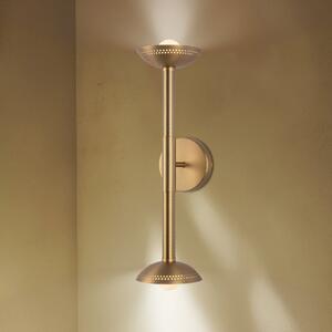 Elstead Aplică de perete LED Arden, culoare aurie, înălțime 57 cm, cu 2 becuri, din, reglabil, Auriu / Alamă, Camera de zi / sufragerie, Aluminiu, Modern, Perete rotund
