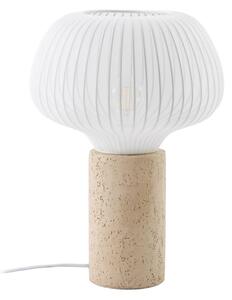 Lampă de masă Lucande, Eloise, Alb, Camera de zi, Țesătură / Textil, Scandinavă