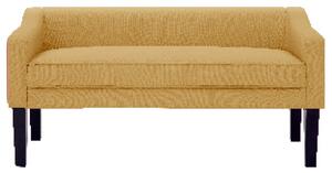 Banca FIRONA, lemn/stofa galben mustar, 127x56x60 cm