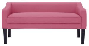 Banca FIRONA, lemn/stofa roz, 127x56x60 cm