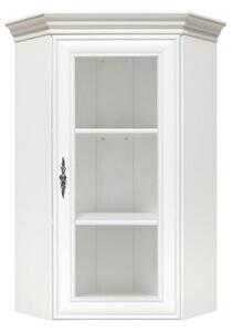 Vitrina IDENTO B, alb, PAL/sticla, 58x58x108 cm