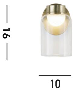 Aplică de perete LED Highball, culoare alamă, IP44, sticlă