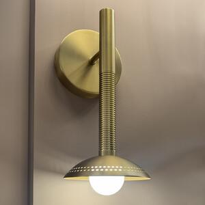 Elstead Aplică de perete LED Arden, culoare aurie, înălțime 36 cm, metal, dimabil, reglabil, Auriu / Alamă, Camera de zi / sufragerie, Aluminiu, Modern, Perete rotund