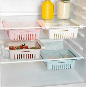 Organizator retractabil pentru raft frigider, alb