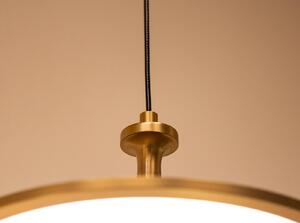 Elstead Lampă suspendată LED Issa, culoare aurie, Ø 31 cm, metal, dimabil, reglabil, Auriu / Alamă, Camera de zi / sufragerie, Aluminiu, Vintage