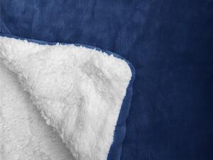 Patura din blana de miel sintetica/microplus Culoare albastru inchis, 150x200 cm