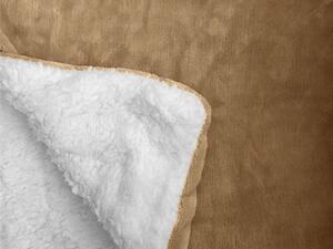 Patura din blana de miel sintetica/microplus Culoare maro deschis, 150x200 cm