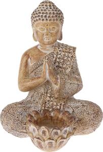 Decorație de grădină Buddha pentru lumânare deceai, 14 x 19 x 13 cm, nisip