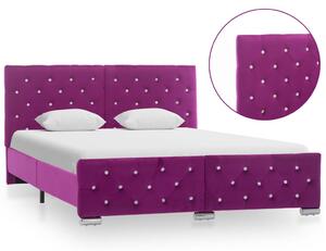 Cadru de pat, violet, 140 x 200 cm, material textil