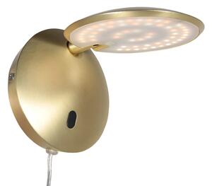 Steinhauer Aplică de perete cu LED Zenith 2, culoare alamă, CCT, metal, priză, reglabil, Auriu / Alamă, Camera de zi / sufragerie, Metal, Modern, Perete rotund