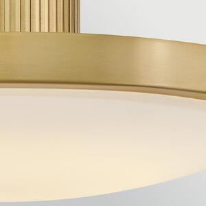 HINKLEY Plafonieră LED Kieran, alamă, Ø 36 cm, metal/sticlă CCT, reglabil, Auriu / Alamă, Camera de zi / sufragerie, Metal, Vintage