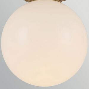 Elstead Plafonieră Otis, auriu/opal, Ø 20 cm, sticlă, IP44, E27, reglabil, Auriu / Alamă, Baie, Sticlă, Vintage, glob