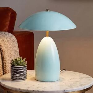 Elstead Lampa de birou cu LED Poppy, albastru deschis, înălțime 35 cm, metal, dimabil, reglabil, Albastru, Camera de zi / sufragerie, Aluminiu, Vintage